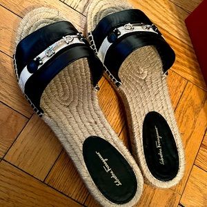 Ferragamo espadrille sandal slides